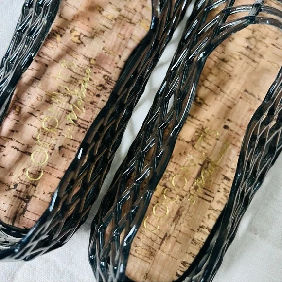 NEW Coconuts by Matisse Black Woven Jelly Shoes NIB sz 7 - Picture 3 of 6